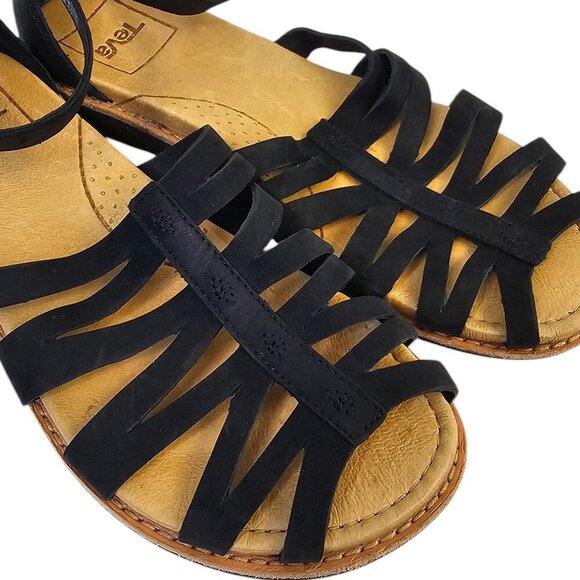 Teva Womens Encanta Sandals Black Leather Size 6 Ankle Strap Outdoor Summer - Picture 6 of 11